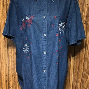 Basic Editions Patriotic Denim shirt s/s